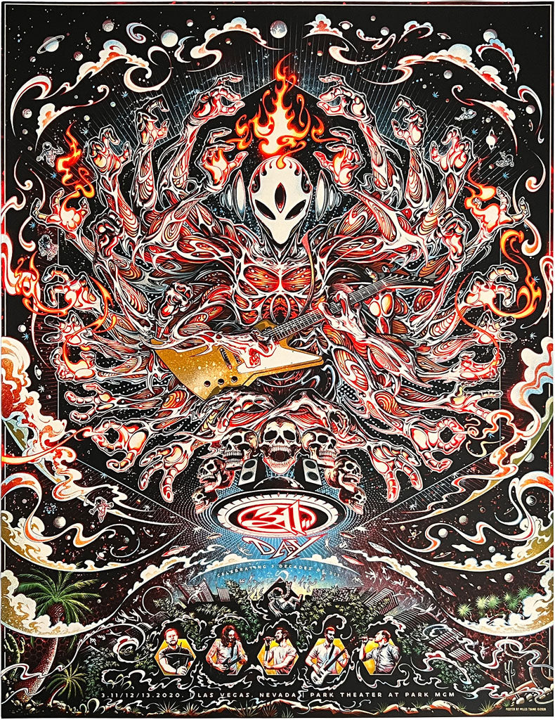 311 Day Las Vegas, NV 2020 Park Theater at MGM Concert Poster Miles Tsang SE