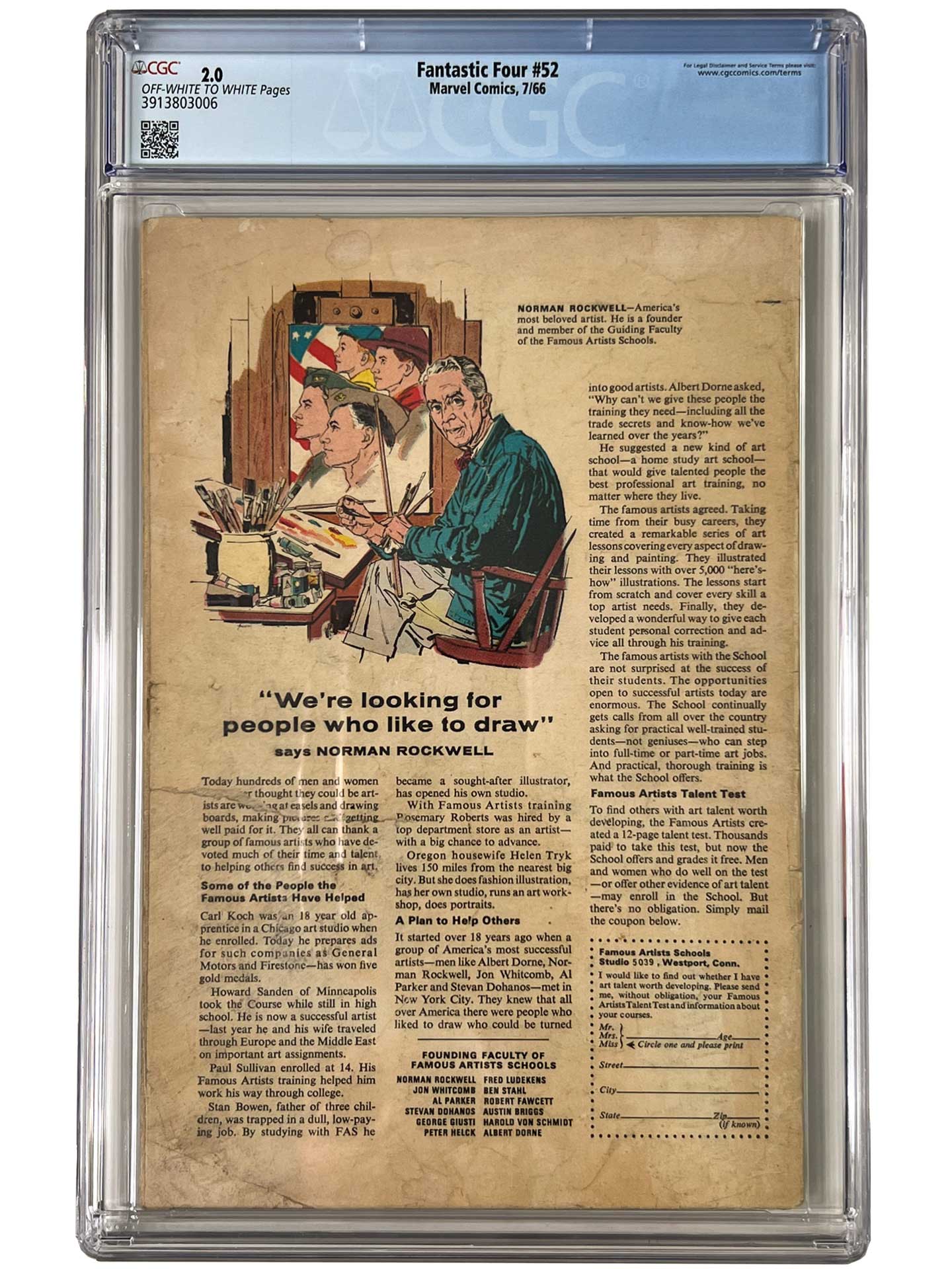 Fantastic Four #52 1st App of Black Panther CGC 2.0 Marvel Comics 1966 Stan Lee