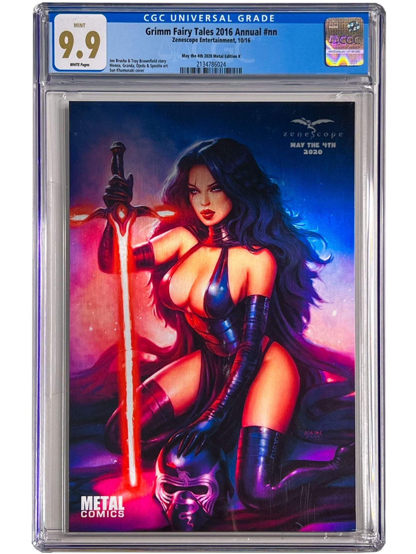 Grimm Fairy Tales 2016 Annual CGC 9.9 Sun Khamunaki May the 4th 2020 METAL Variant