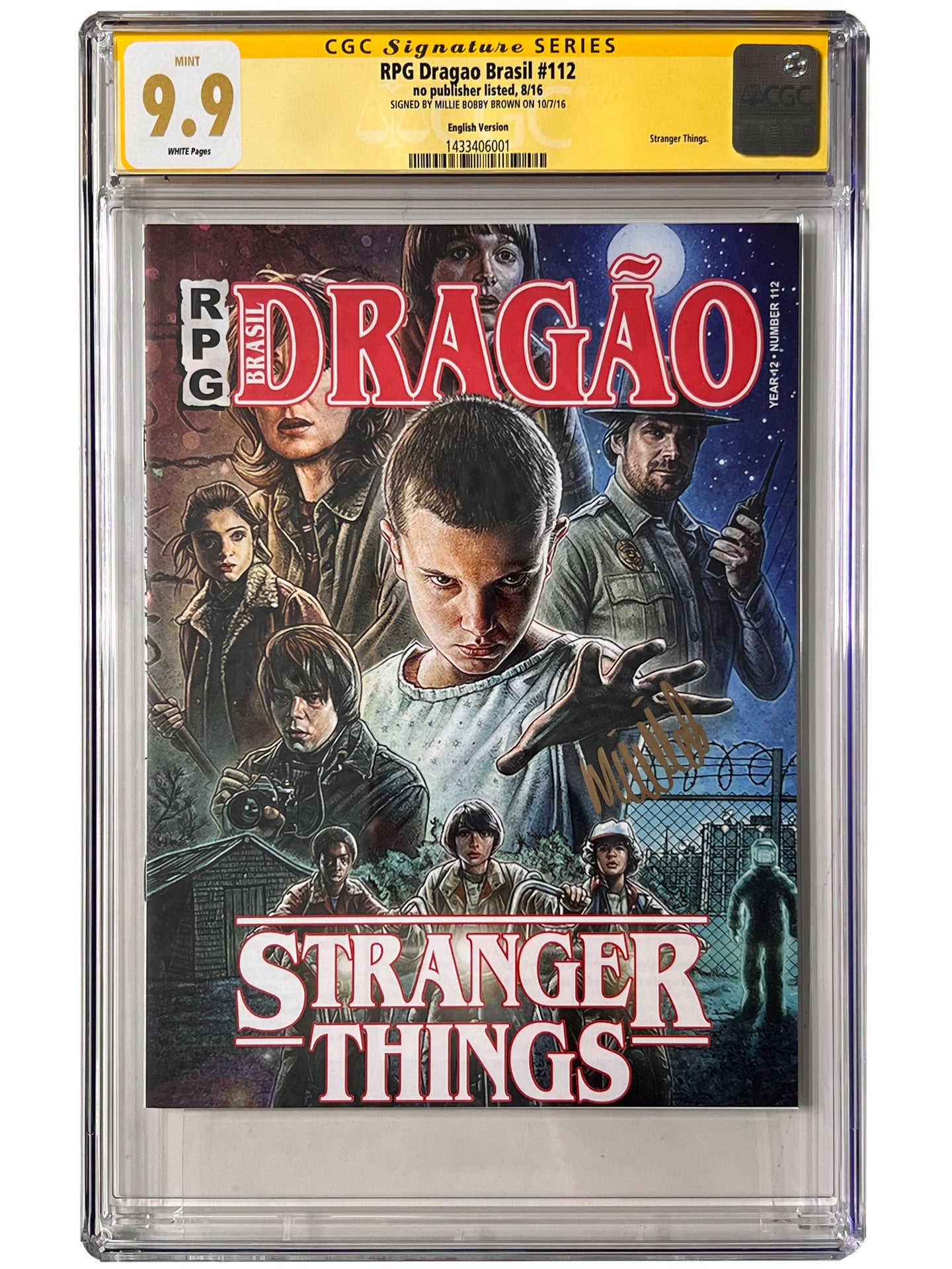 RPG Dragao Brasil #112 CGC SS 9.9 Signed Millie Bobby Brown 1st App Stranger Things