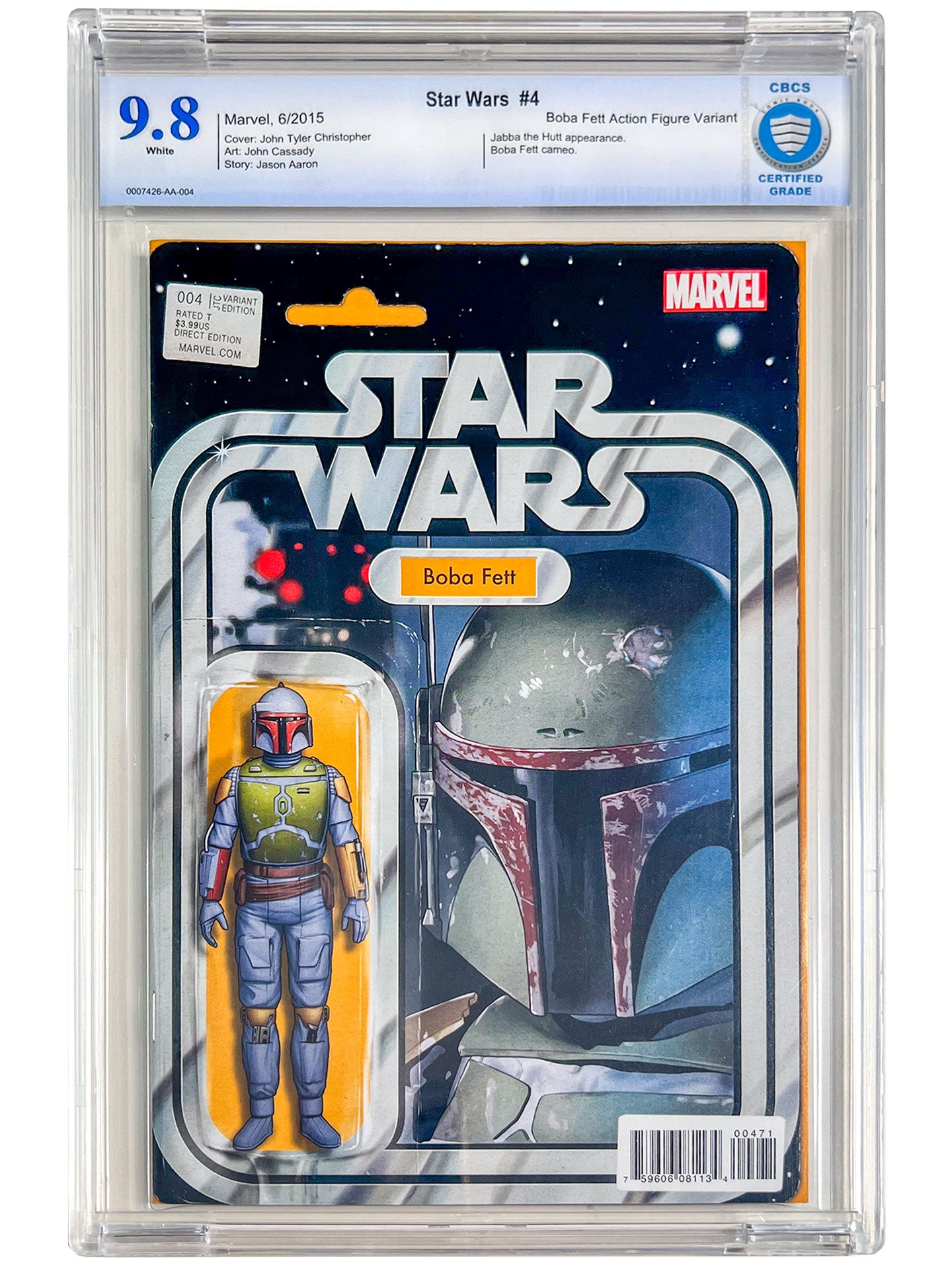 Star Wars #4 JTC Boba Fett Action Figure Variant CBCS 9.8