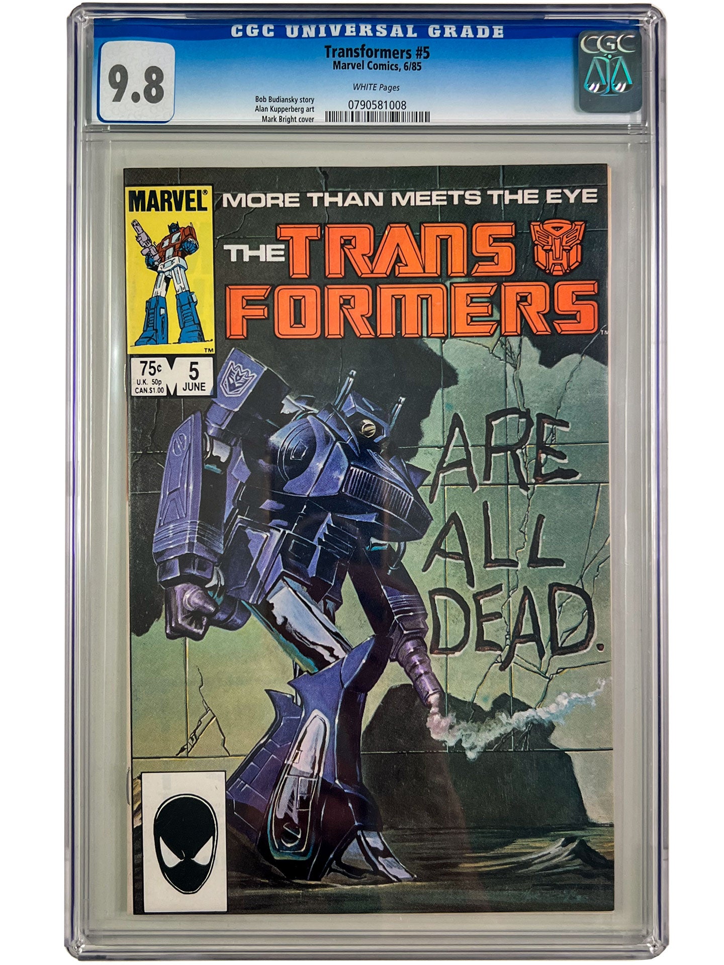 Transformers #5 CGC 9.8 ALL ARE DEAD Marvel Comics 1985 Sienkiewicz