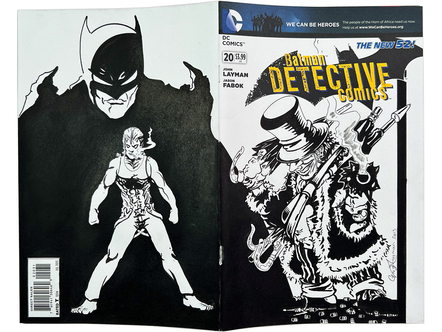 Detective Comics #20 Blank Variant with Greg Freeman Original Sketch Wraparound NM