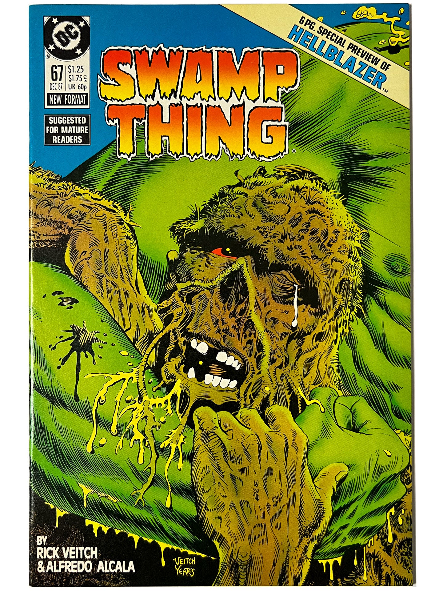 Swamp Thing #67 1987 VFNM Hellblazer Series Preview John Constantine