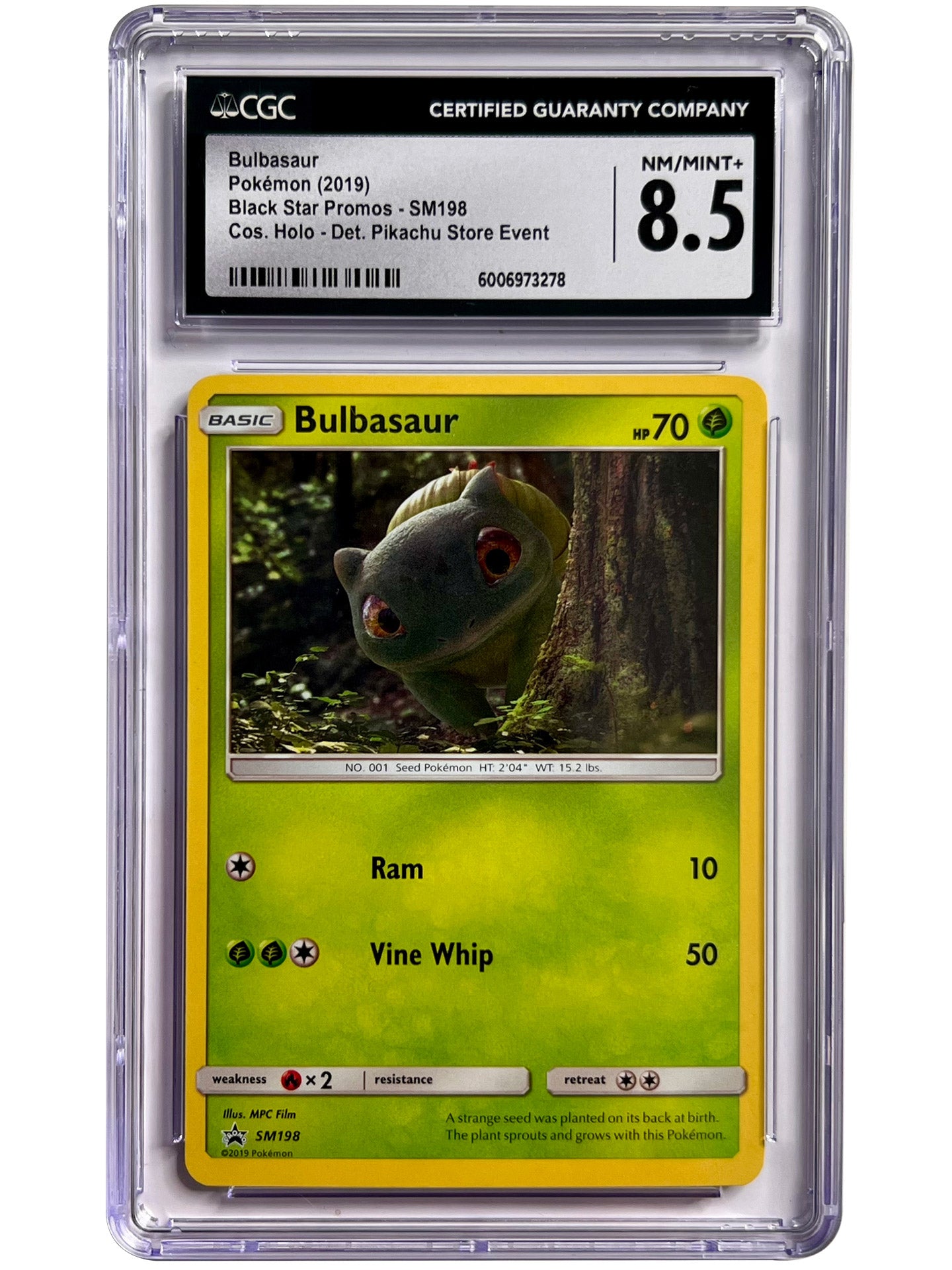 Bulbasaur CGC 8.5 Detective Pikachu Store Event Black Star Promo SM198 Sun & Moon Pokemon