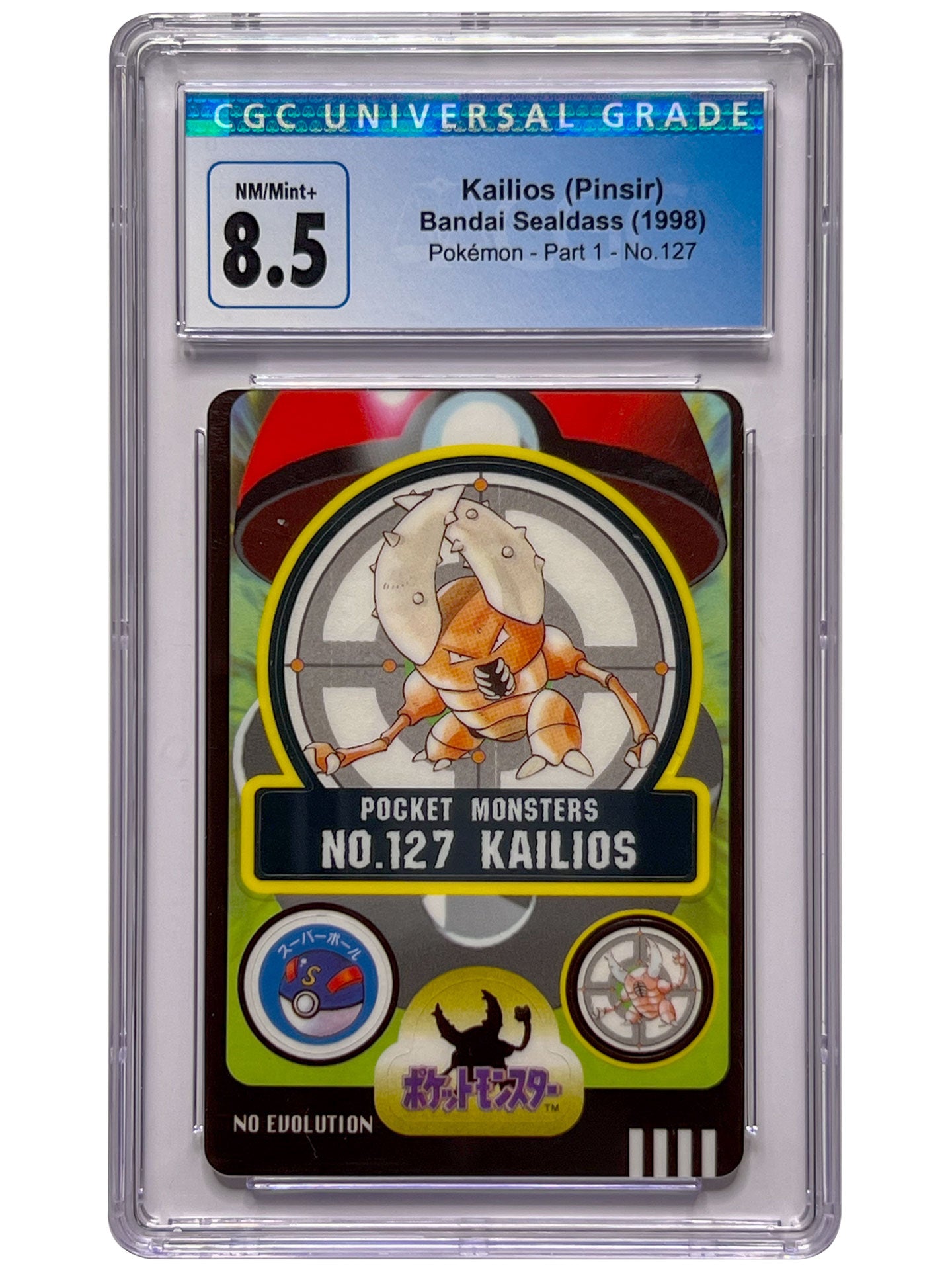 Pokemon Kailios (Pinsir) Bandai Sealdass 1998 Part 1 #127 CGC 8.5 JPN Chrizm Comics & Collectibles Pokemon Kailios (Pinsir) Bandai Sealdass 1998 Part 1 #127 CGC 8.5 JPN Chrizm Comics & Collectibles