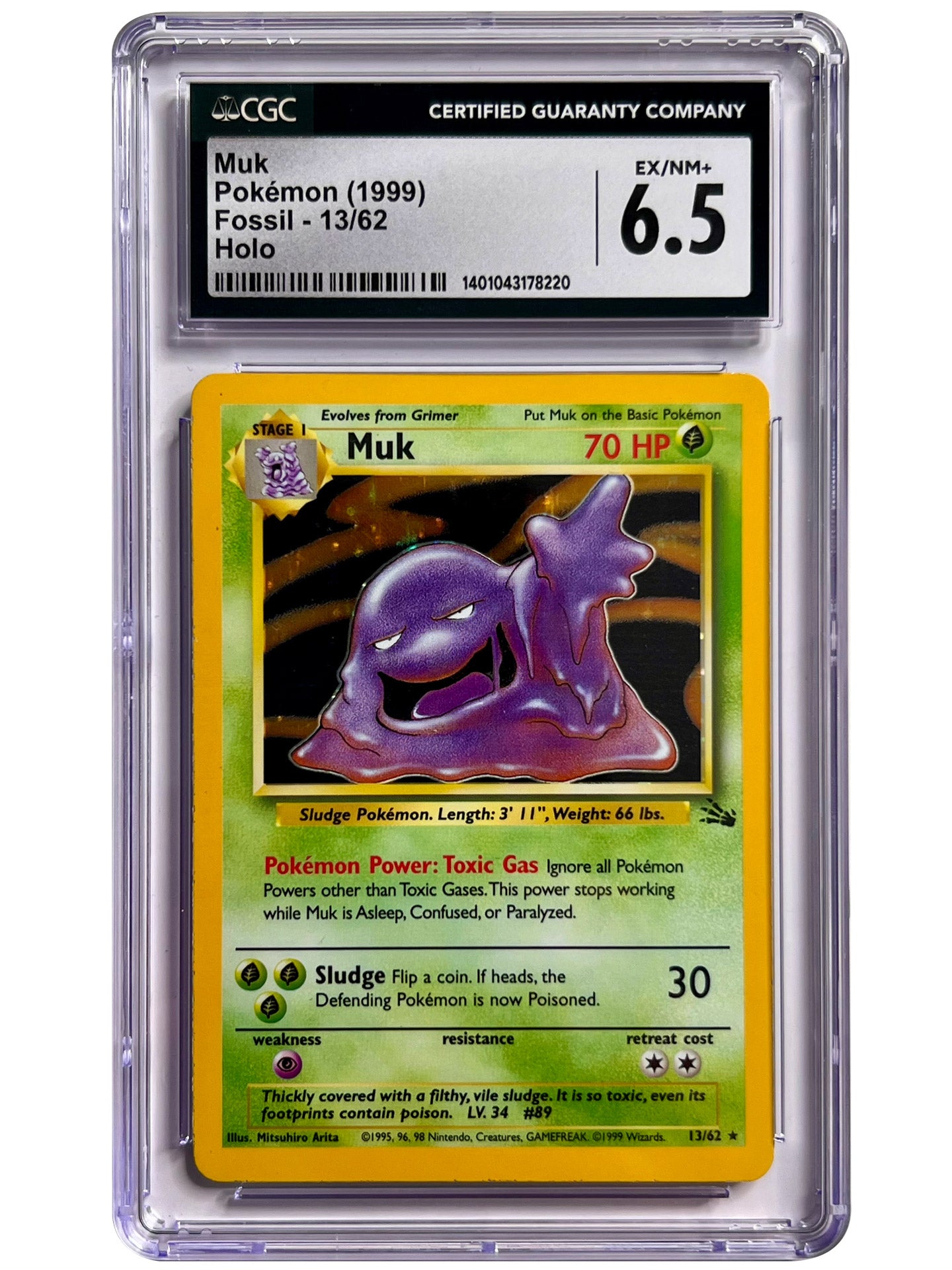 Muk 13/62 Holo CGC 6.5 1st Edition Fossil Pokemon 1999
