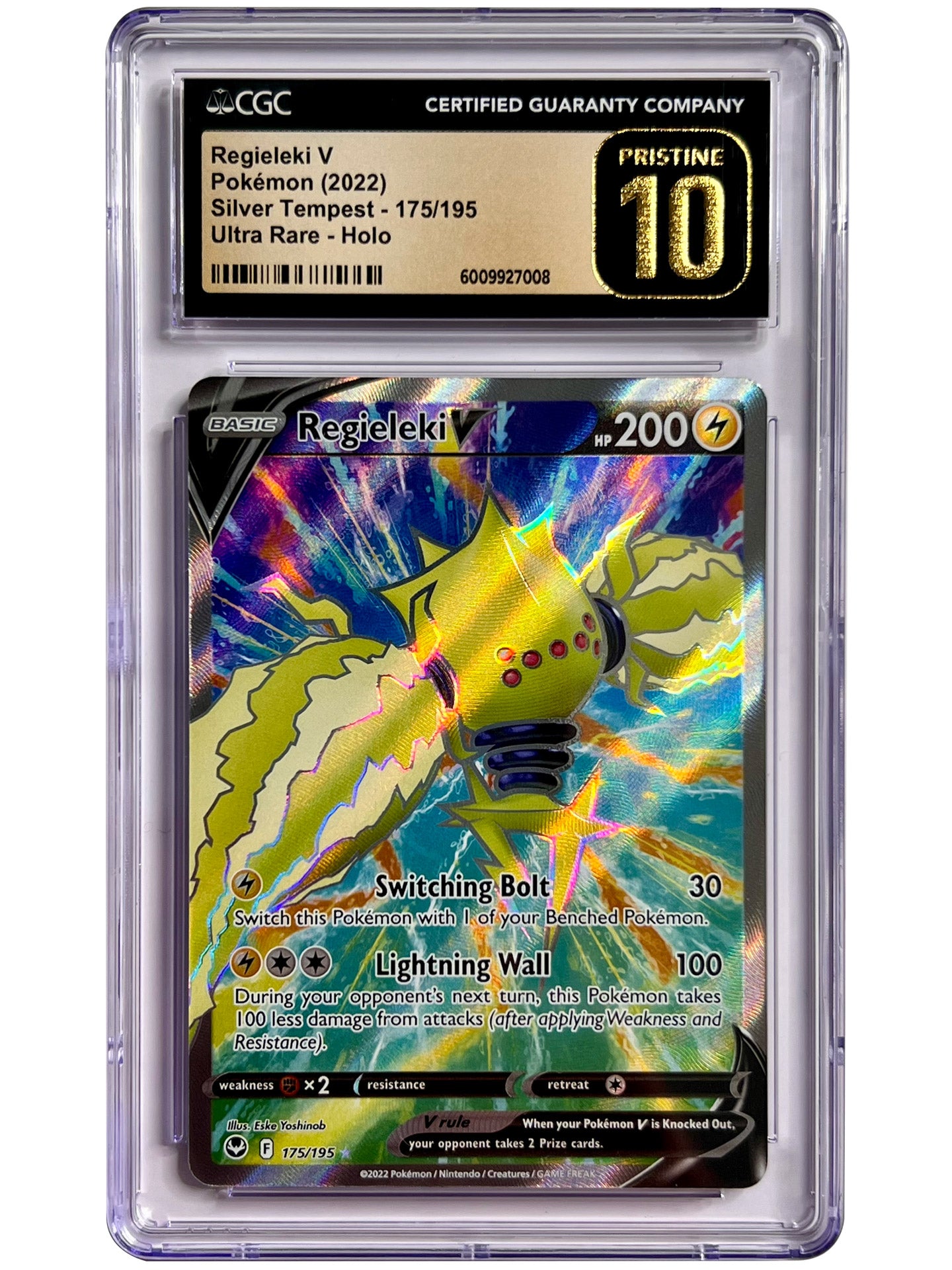 Regieleki V Full Art CGC PRISTINE 10 Silver Tempest Ultra Rare Holo 175/195 Pokemon