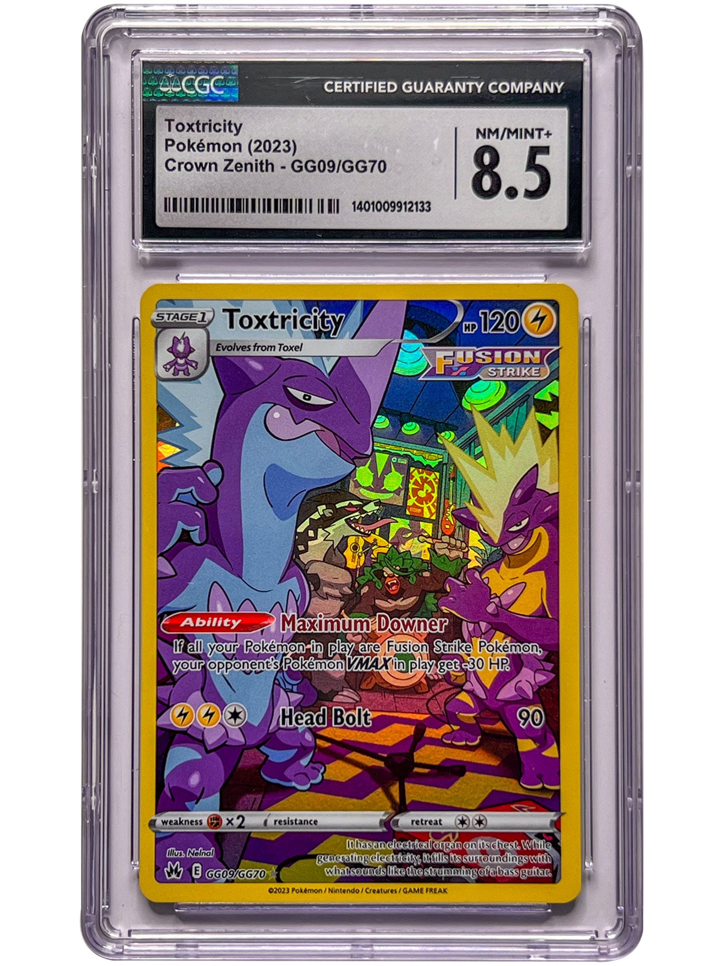 Toxtricity GG09/GG70 CGC 8.5 Crown Zenith Galarian Gallery Holo Pokemo Chrizm Comics & Collectibles Toxtricity GG09/GG70 CGC 8.5 Crown Zenith Galarian Gallery Holo Pokemo Chrizm Comics & Collectibles