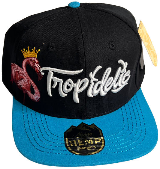 Alpine Hemp Co Tropidelic V2 NWT Ltd Ed Snapback Black & Teal Miami Colorway