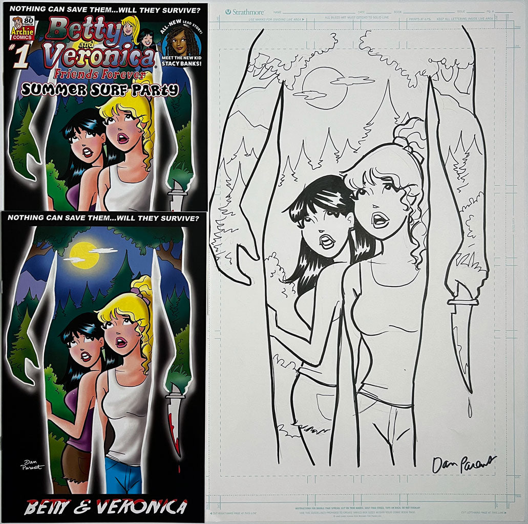 Betty & Veronica Summer Surf Party ORIGINAL COVER ART Dan Parent Archie Comics