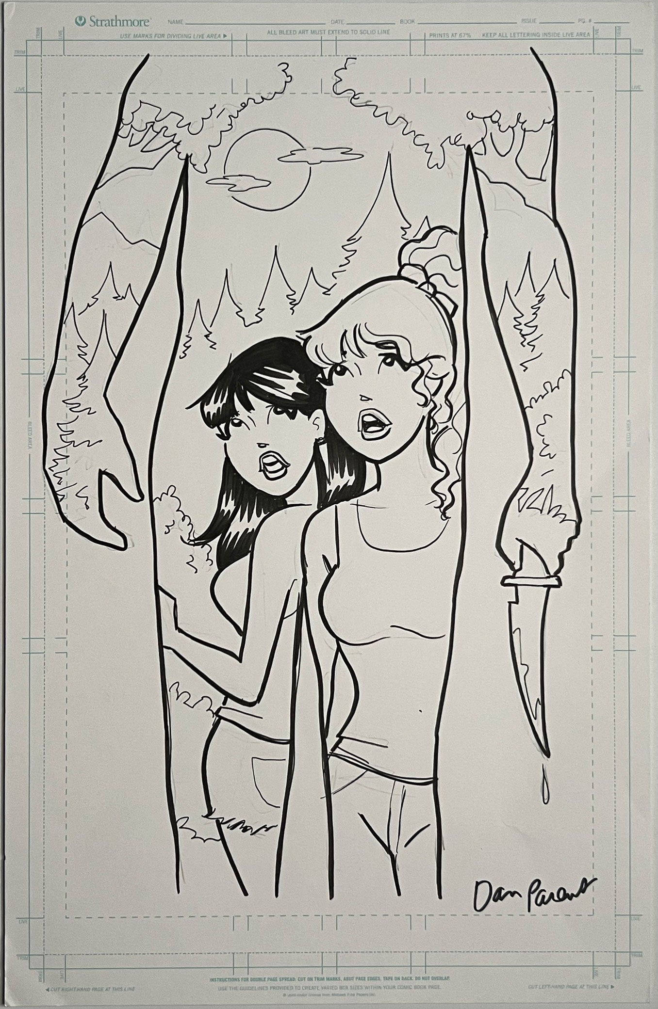 Betty & Veronica Summer Surf Party ORIGINAL COVER ART Dan Parent Archie Comics