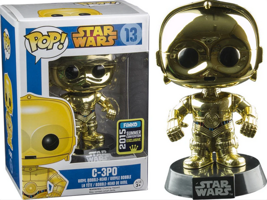 Funko POP! Star Wars: C-3PO Gold Metallic 2015 Summer Convention Exclusive NIB