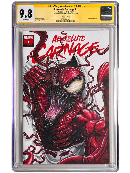 Absolute Carnage #1 CGC SS 9.8 Sketch NEAL JONES Original Art OA