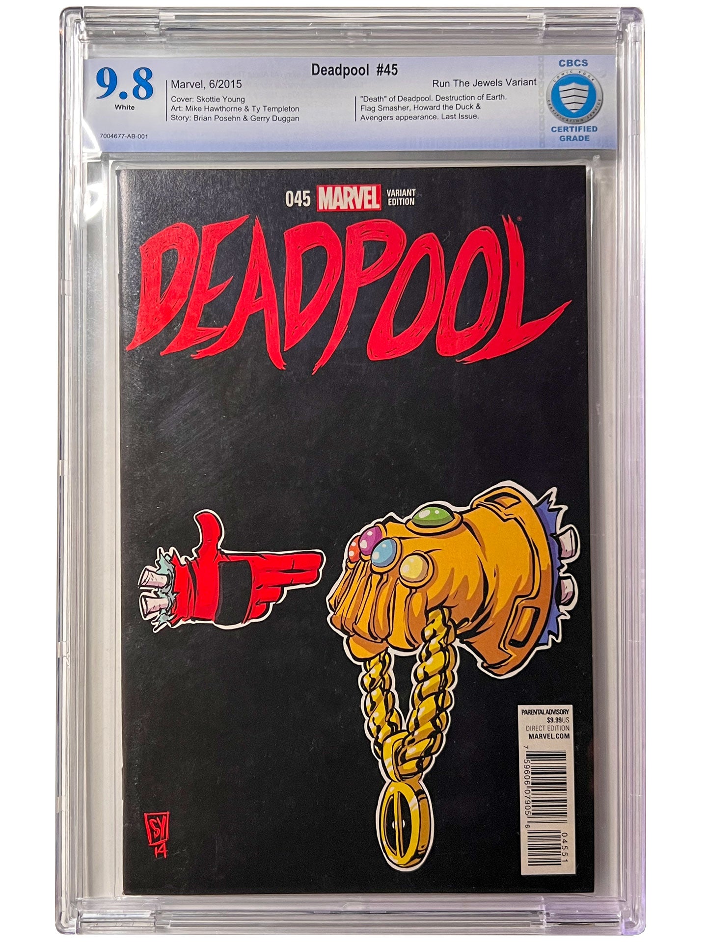 Deadpool #45 CBCS 9.8 Run the Jewels Skottie Young Variant HTF