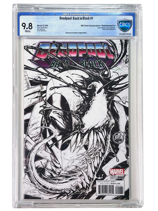 Deadpool: Back in Black #1 Tyler Kirkham B&W Venomized Variant CBCS 9.8