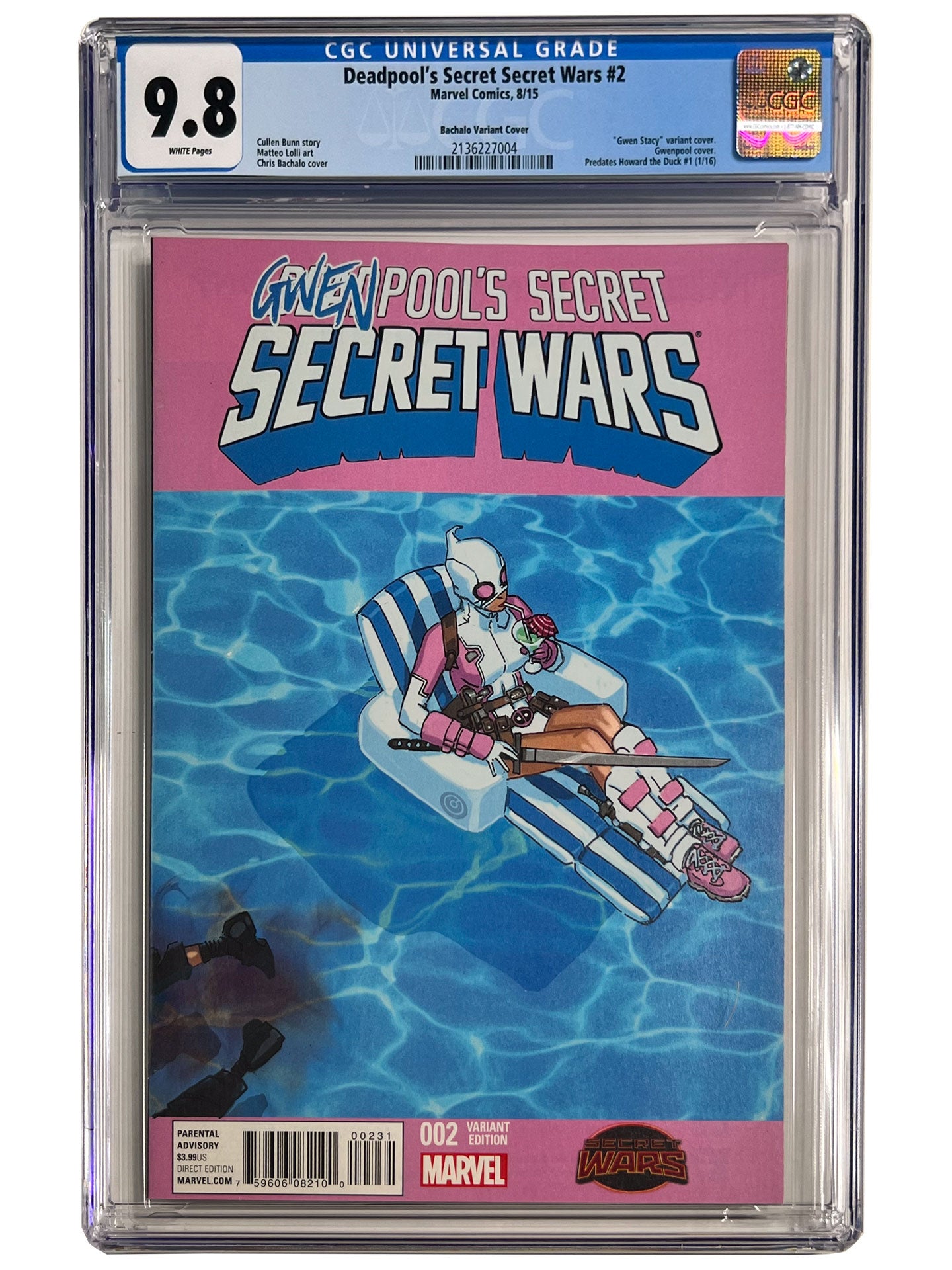 Deadpool's Secret Secret Wars #2 CGC 9.8 Bachalo Gwenpool Variant Cover