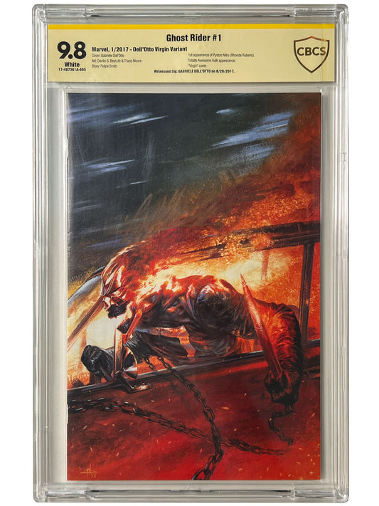 Ghost Rider #1 Dell'Otto Virgin Variant CBCS SS 9.8 Signed Dell'Otto