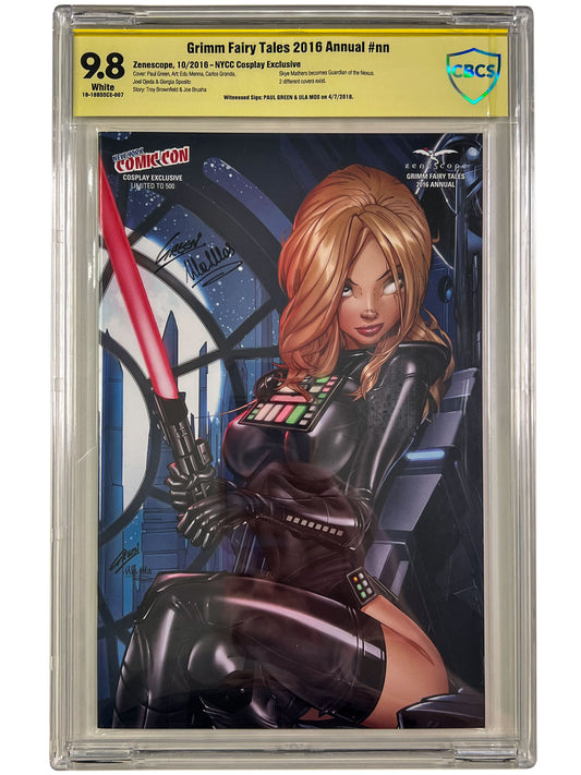 Grimm Fairy Tales 2016 Annual NYCC Star Wars Cosplay Variant CBCS SS 9.8 Signed Green & Moss