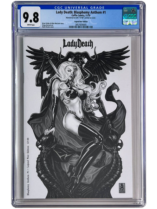 Lady Death: Blasphemy Anthem #1 Mark Brooks Legend Noir Edition CGC 9.8