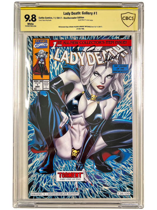 Lady Death: Gallery #1 Deathcrawler Edition CBCS SS 9.8 Signed Mychaels & Pulido LTD 199