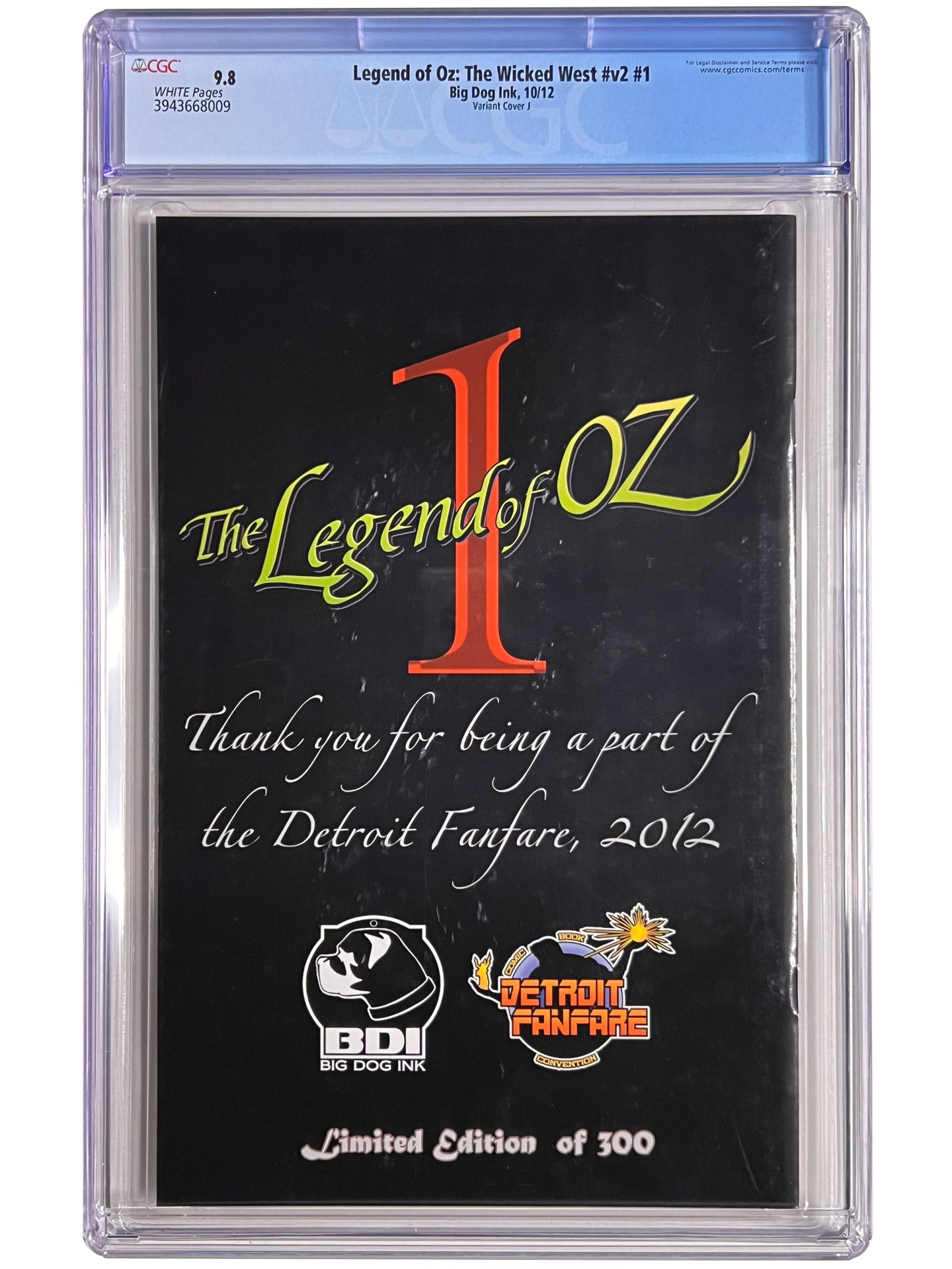 Legend of Oz The Wicked West 1 CGC 9.8 Detroit Fanfare Natali Sanders Virgin HTF