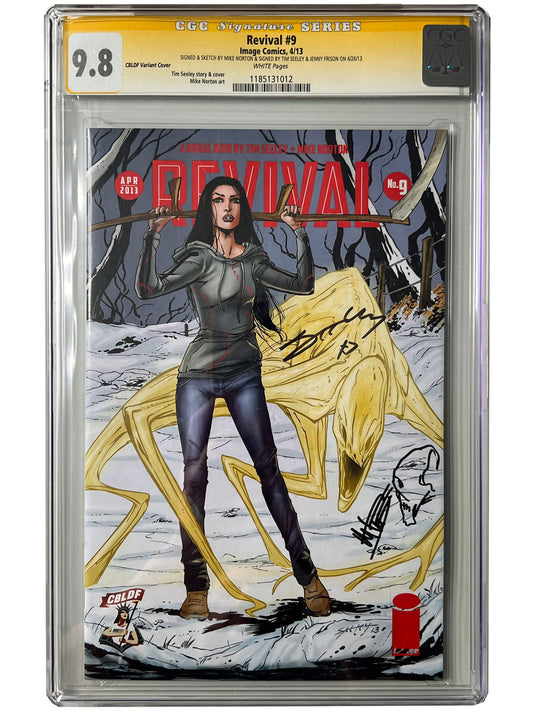 Revival #9 CBLDF Variant CGC SS 9.8 Triple Signed & Sketched Image Comics