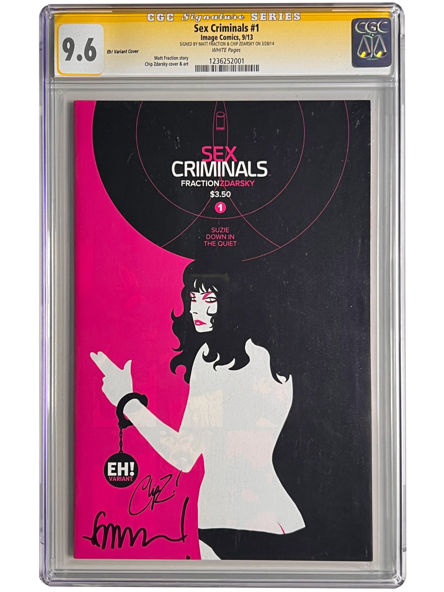 Sex Criminals #1 CGC SS 9.6 Eh! Variant Signed Zdarsky & Fraction