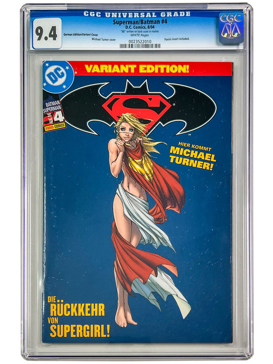 Superman/Batman #4 Michael Turner German Edition Panini Variant CGC 9.4 BLUE LABEL!