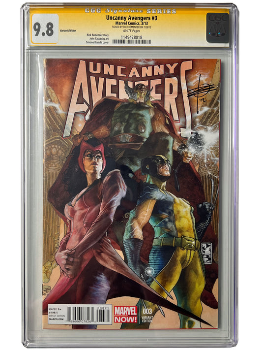 Uncanny Avengers #3 1:100 Simone Bianchi Variant CGC SS 9.8 Signed Remender