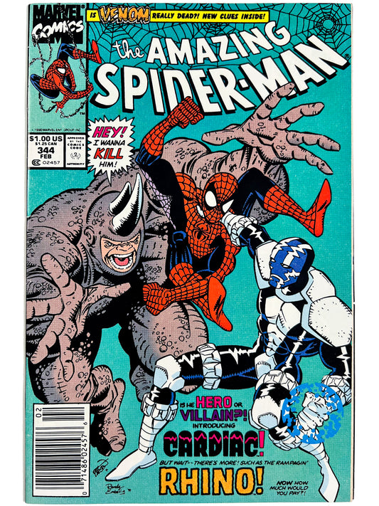 Amazing Spider-Man #344 Newsstand 1st App Cletus Kasady aka Carnage