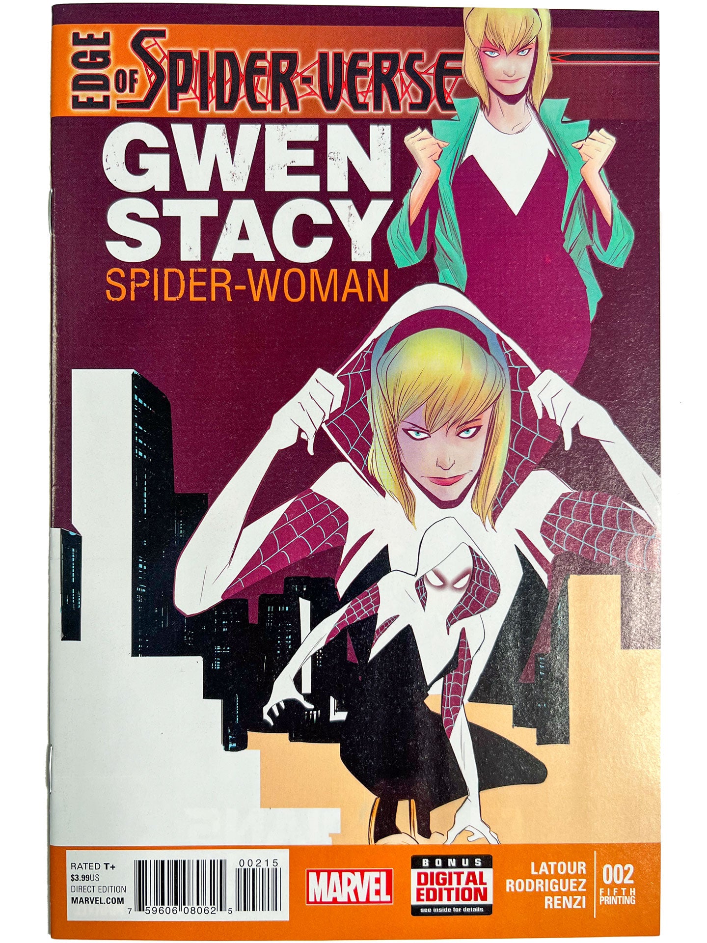 Edge of Spider-Verse #2 Orange Fifth Printing 1st App Spider-Gwen