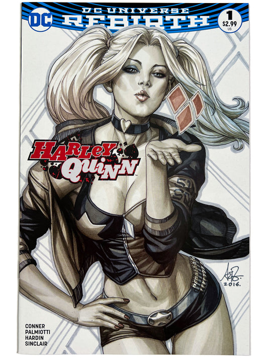 Harley Quinn #1 DC Rebirth Stanley Artgerm Lau B&W Copic Variant NM
