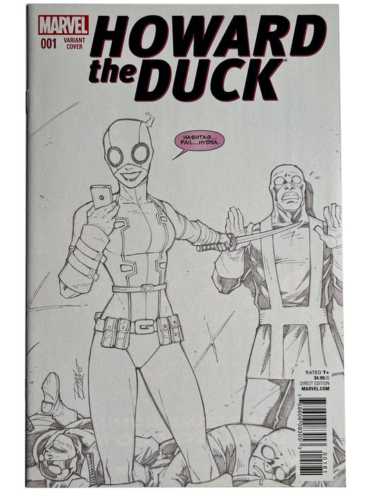 Howard the Duck #1 2nd Print Sketch Variant 1st Gwenpool