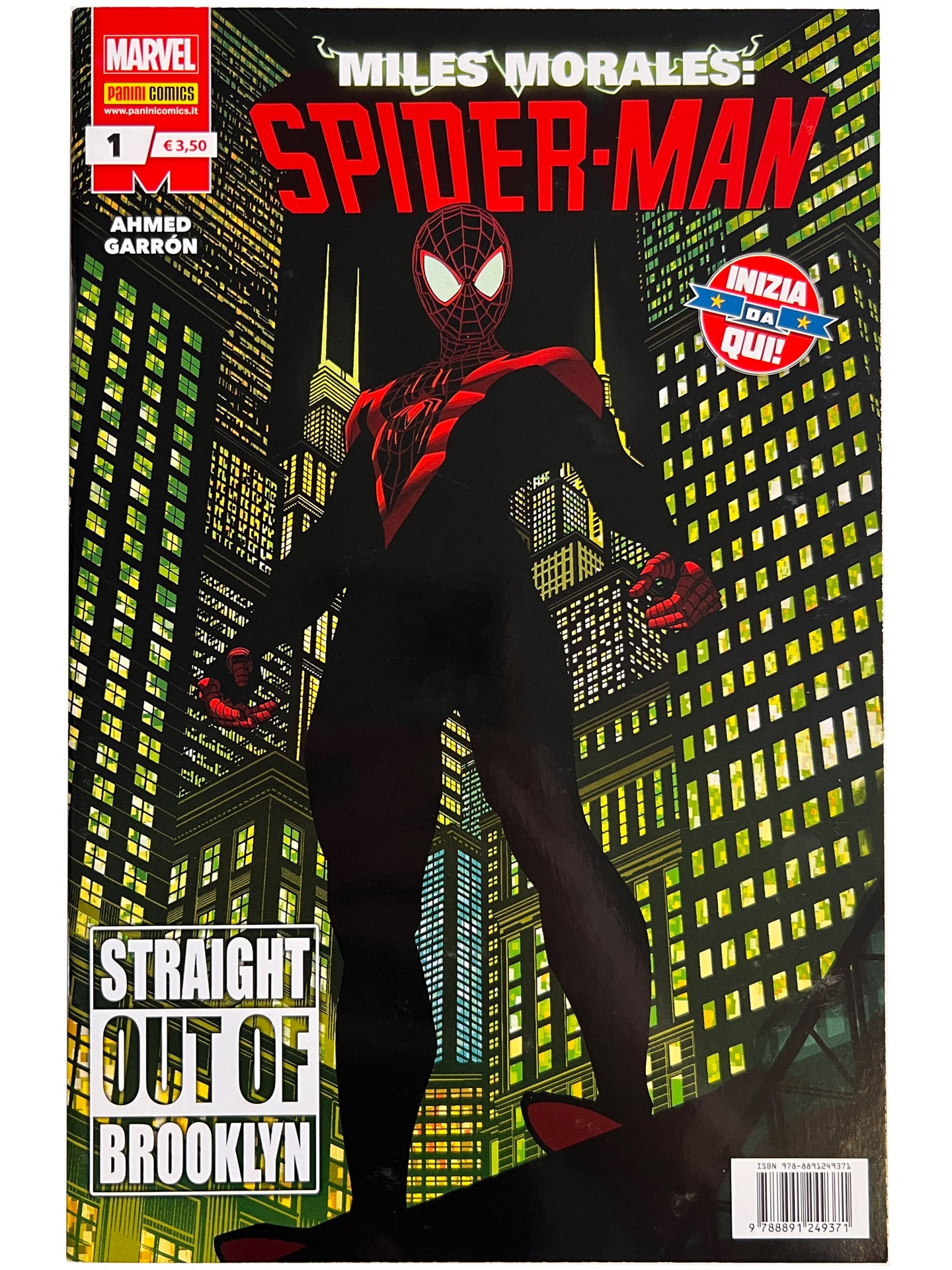 Miles Morales: Spider-Man # 1 Straight out of Brooklyn Panini Italian Edition