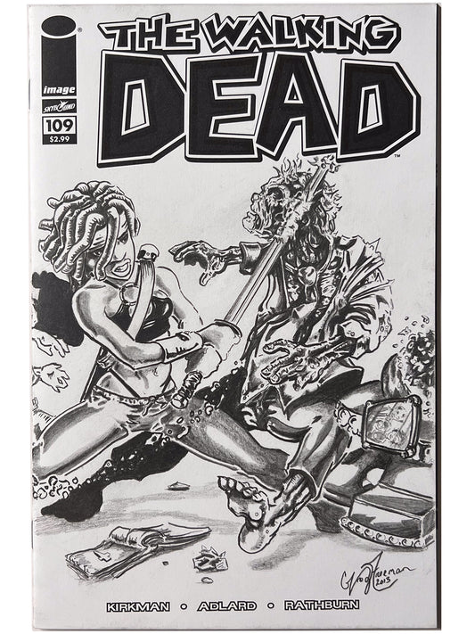 The Walking Dead #109 Blank with Original Wraparound Sketch on Cover by Greg Freeman