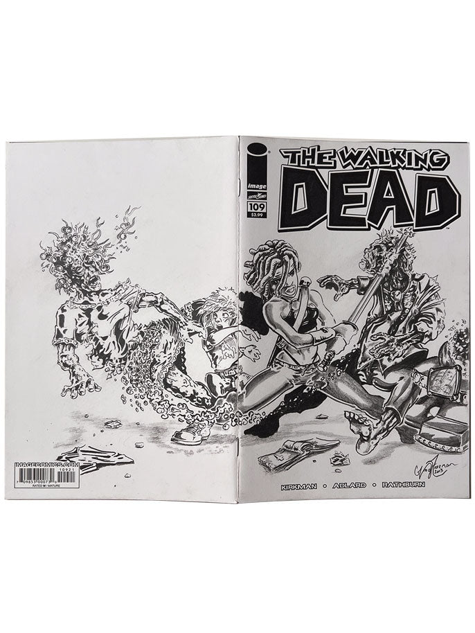 The Walking Dead #109 Blank with Original Wraparound Sketch on Cover by Greg Freeman