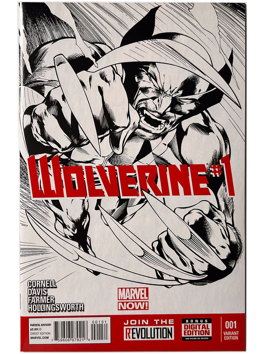 Wolverine #1 (2013) 1:100 Black and White Sketch Alan Davis Variant NM