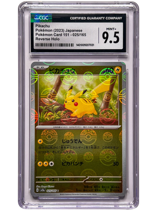 CGC 9.5 Pikachu Pokemon 151 JPN Reverse Holo 2023 025/165