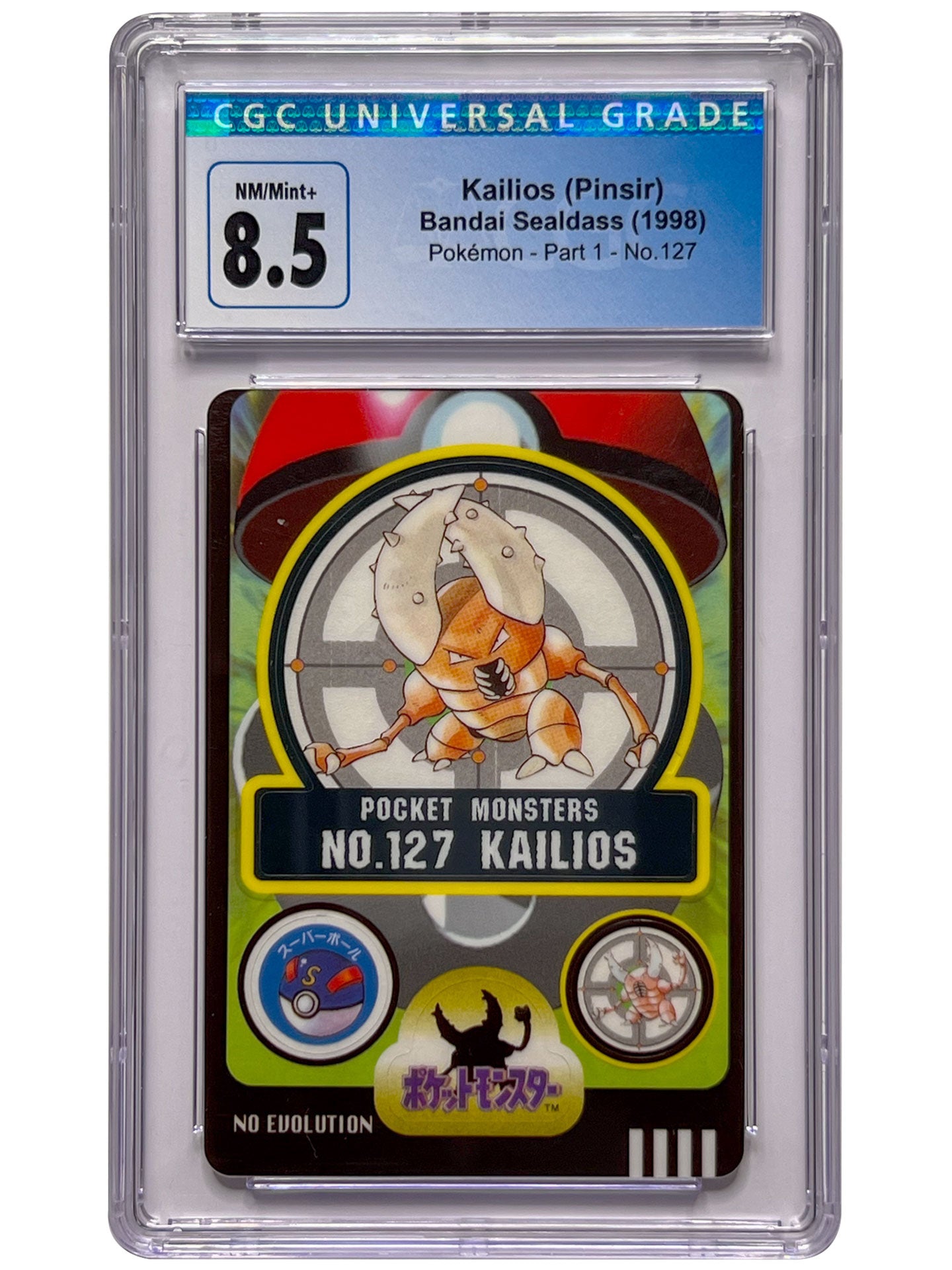 Pokemon Kailios (Pinsir) Bandai Sealdass 1998 Part 1 #127 CGC 8.5 JPN