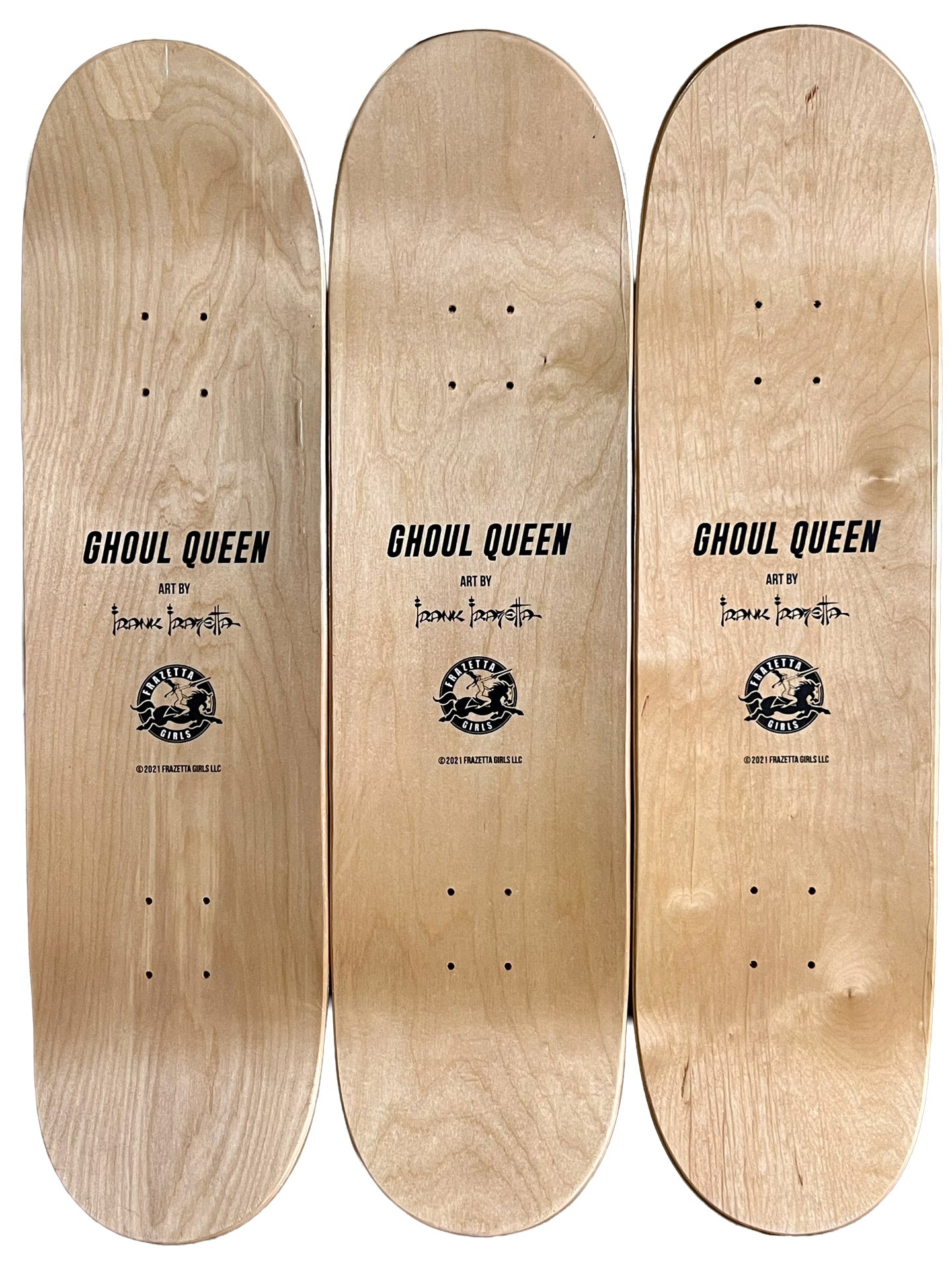 Frazetta Girls Ghoul Queen Triptych Skate Decks Set of 3 Frank Frazetta Art